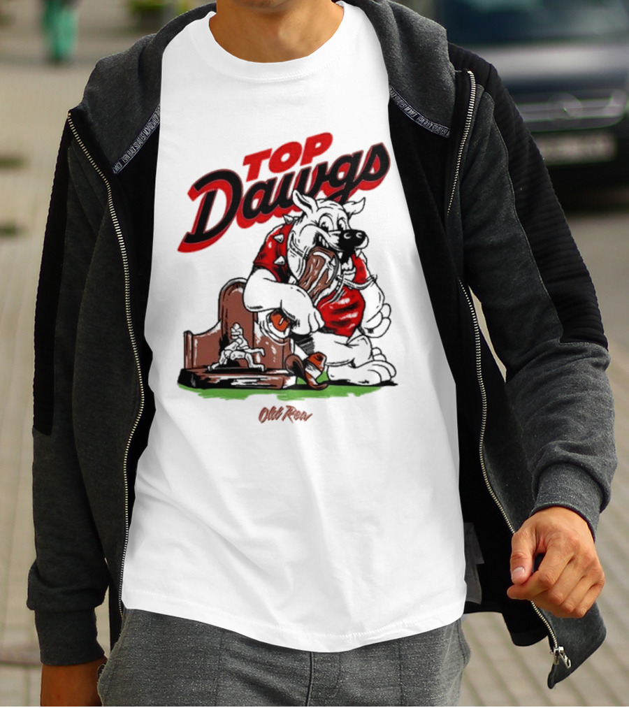 Top Dawgs Old Row Bulldog Eating Trophy Image T-Shirt