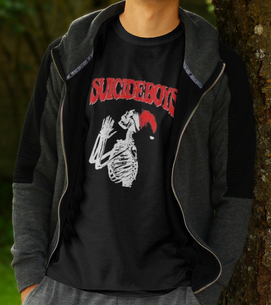 SUICIDEBOYS Skeleton Santa Hat T-Shirt