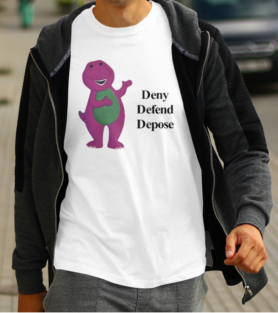 Barney The Dinosaur Deny Defend Depose Barney T-Shirt