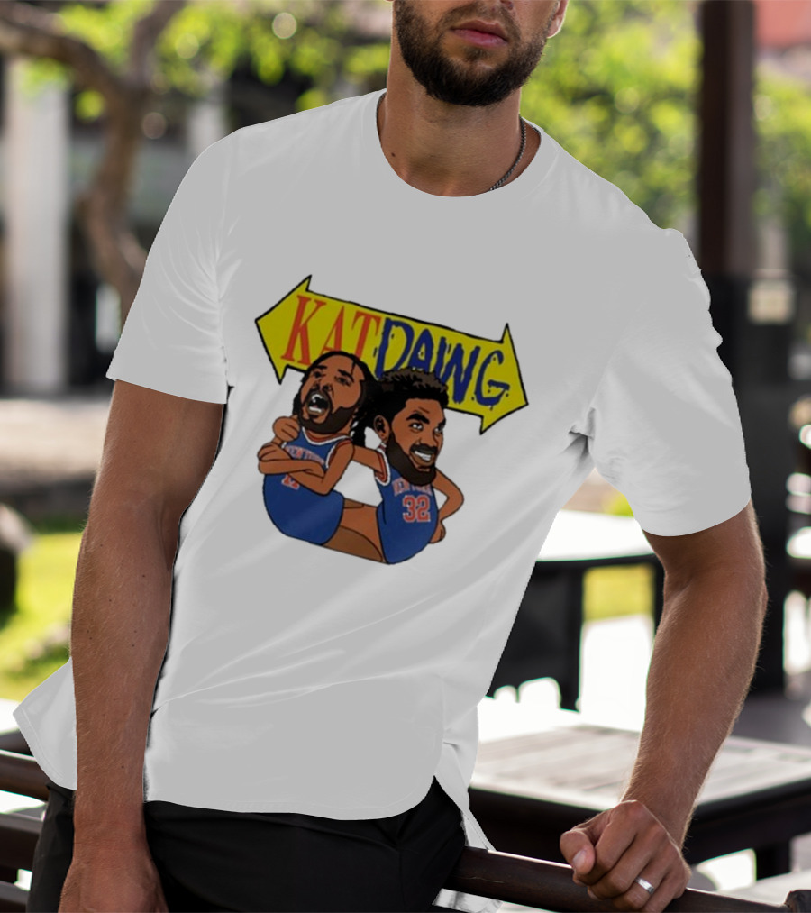 Big Knick Energy Kat Dawg Basketball Cartoon Duo T-Shirt