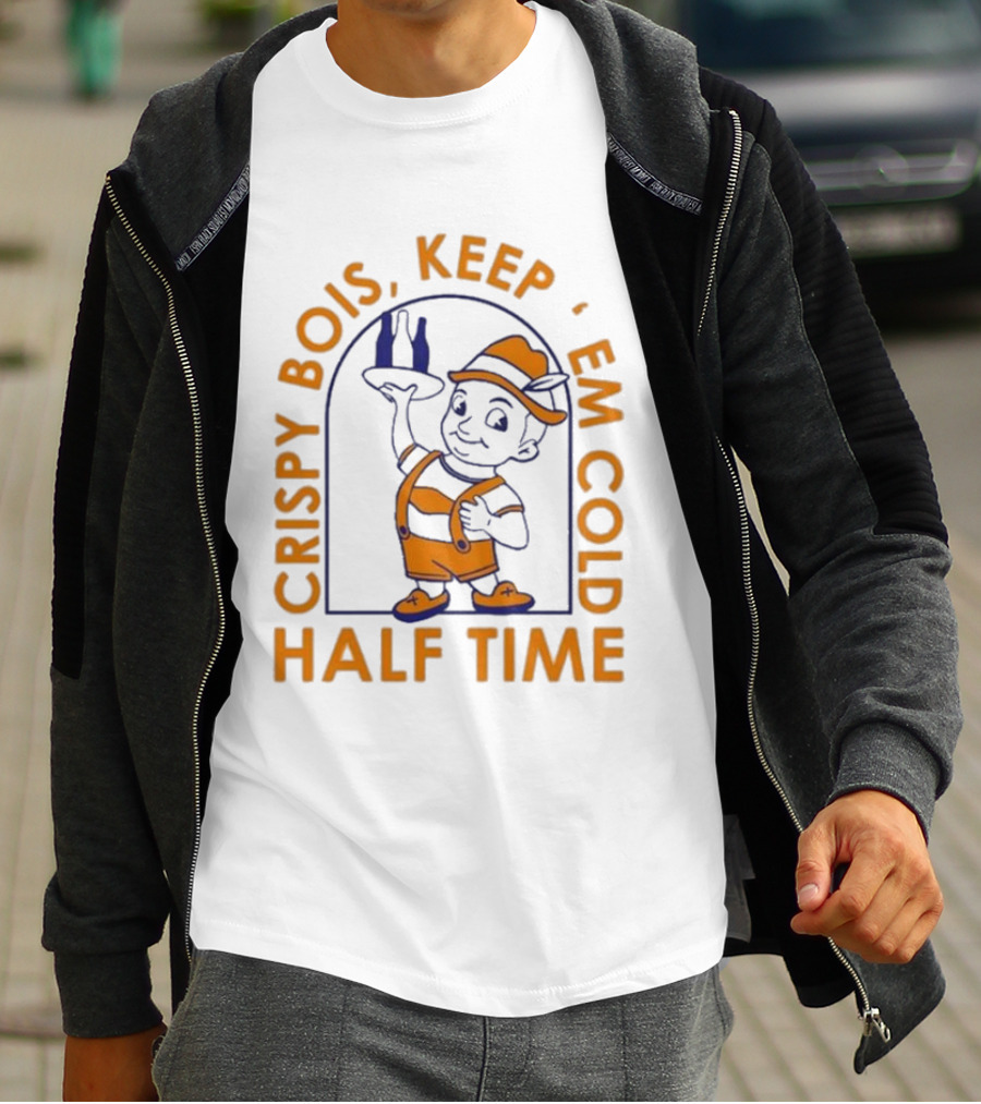 Crispy Bois Keep 'Em Cold Half Time Bartender Character T-Shirt