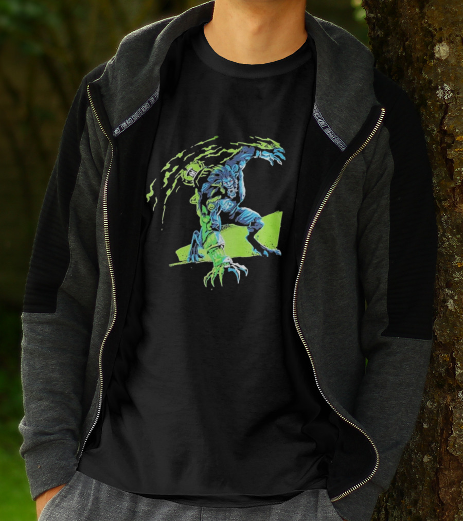 Arcane Warwick Champion Of Legends League Monster Claws And Green Energy Burst T-Shirt