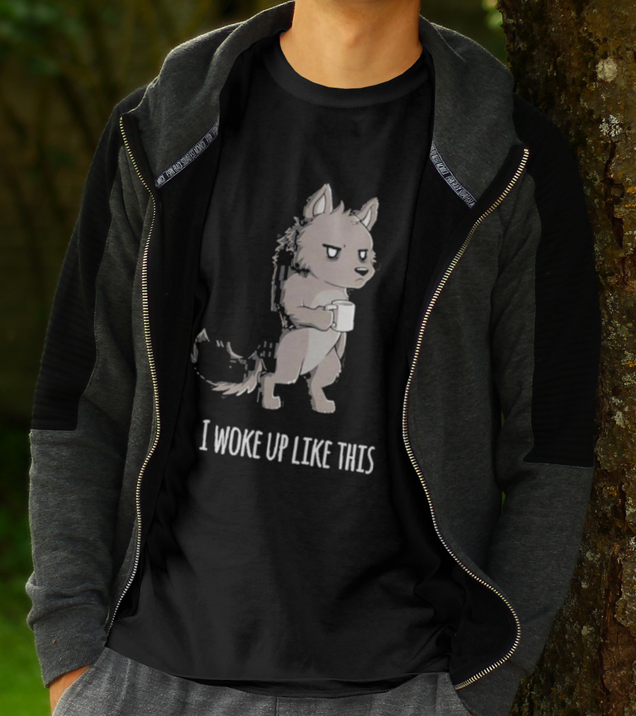Barrows The Wolf Holding Coffee Mug I Woke Up Like This T-Shirt