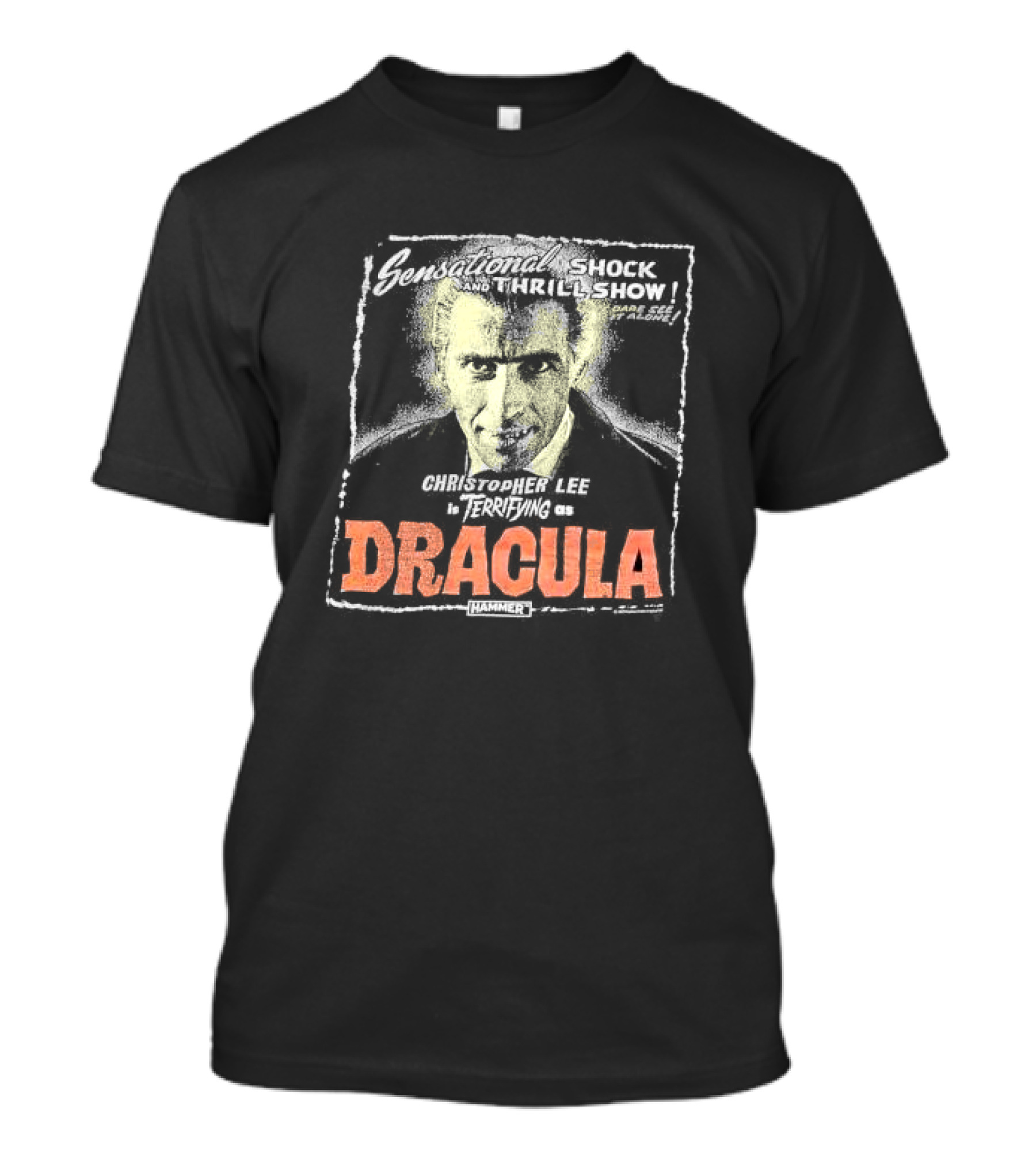 Sensational Shock And Thrill Show Christopher Lee Terrifying As Dracula Hammer T-Shirt