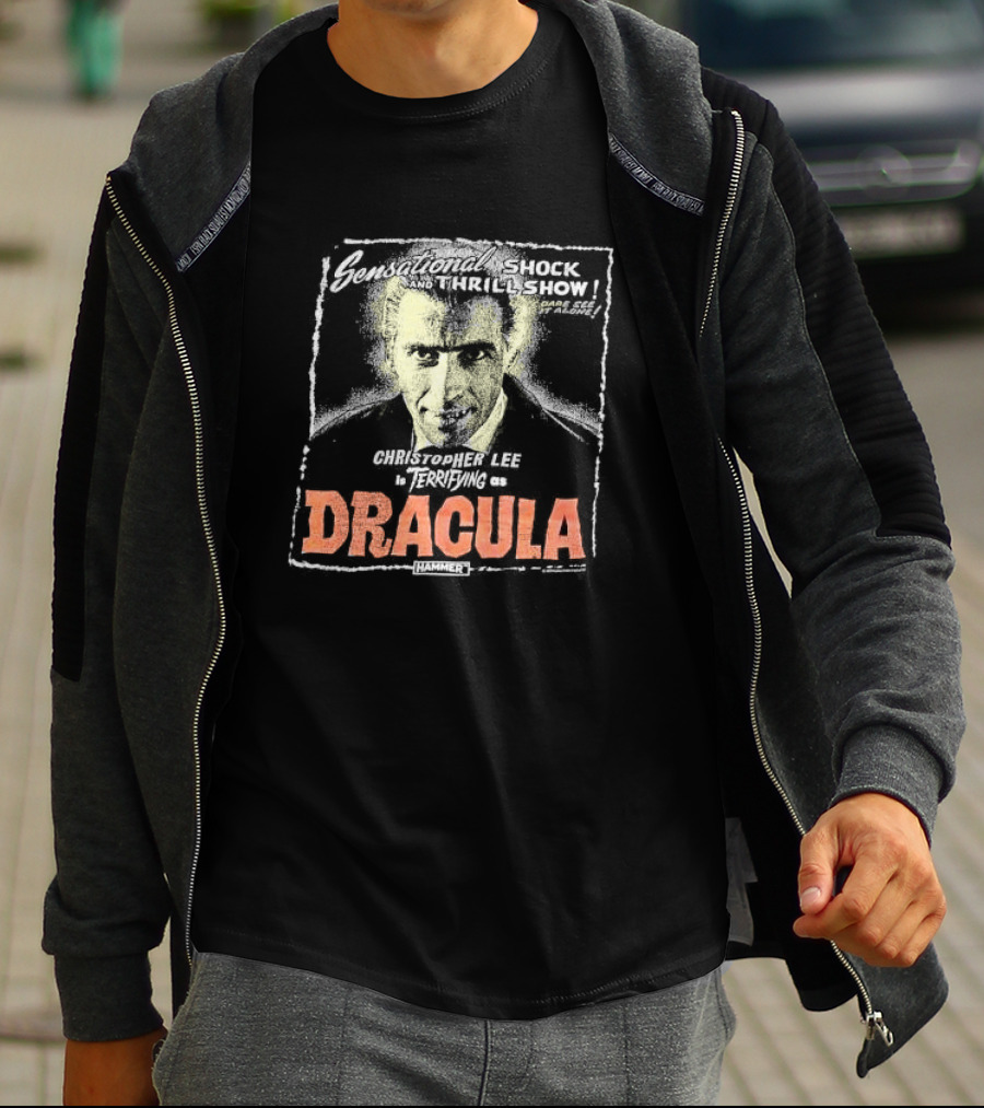 Sensational Shock And Thrill Show Christopher Lee Terrifying As Dracula Hammer T-Shirt