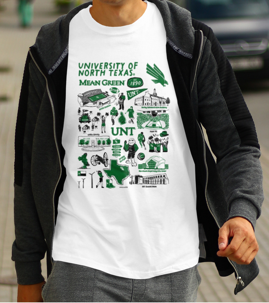 University Of North Texas Mean Green 1890 UNT Campus Montage Toddler T-Shirt