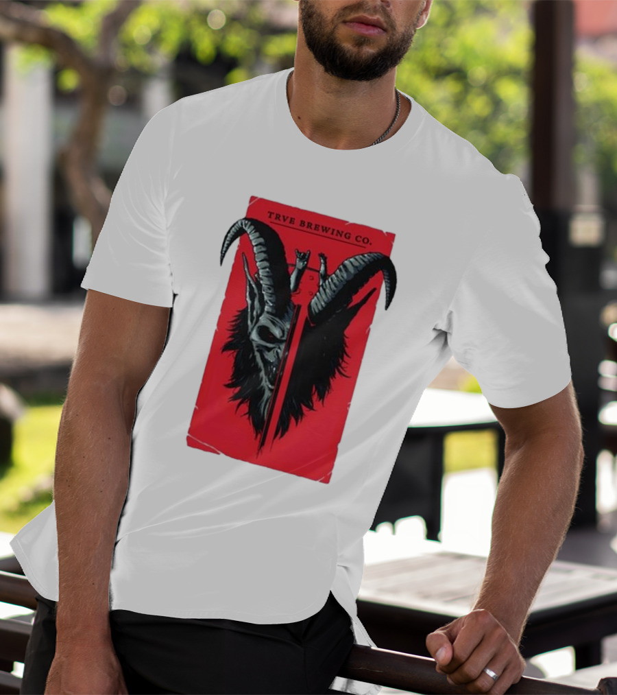 Trve Brewing Co. Krampus Red And Black Goat Skull T-Shirt