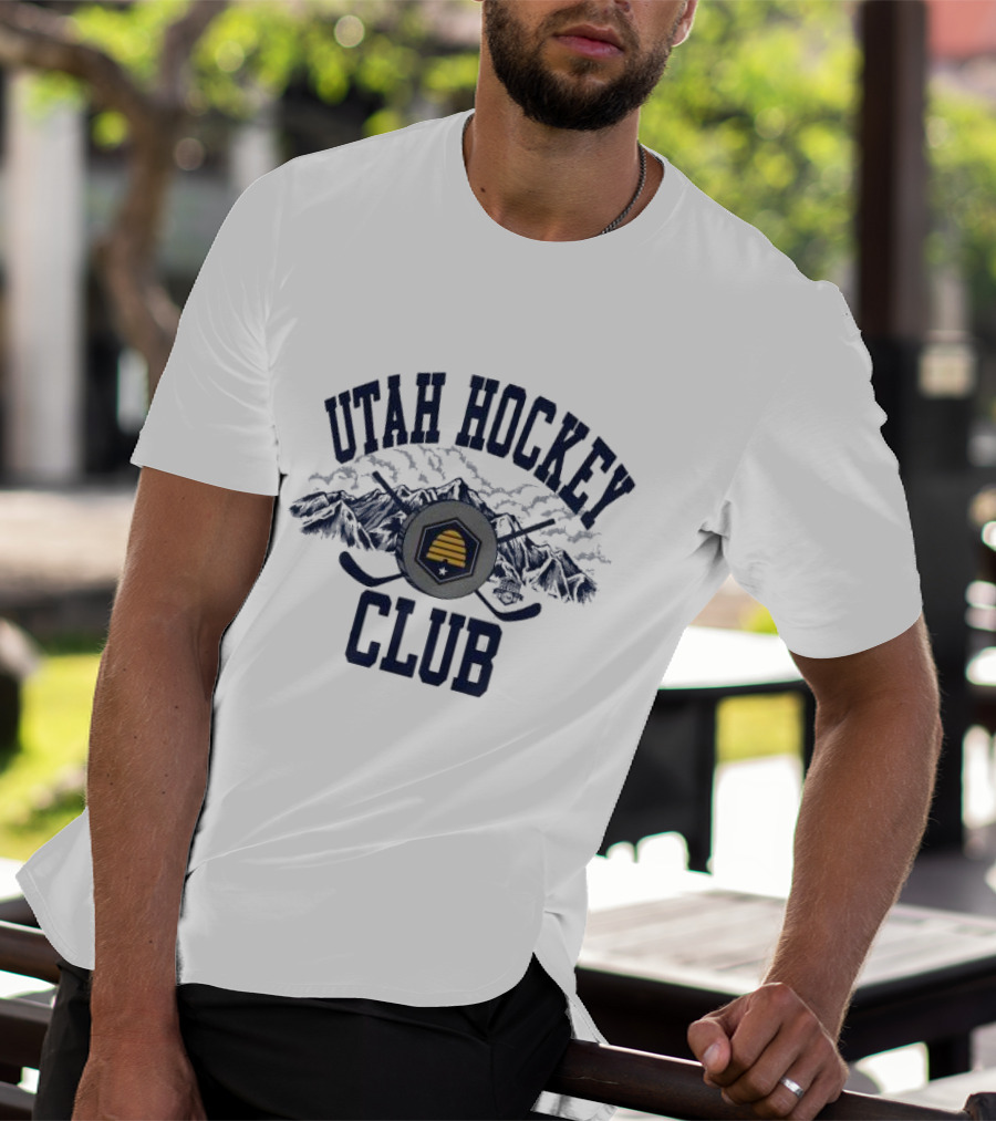 Utah Hockey Club State Flag Mountain Emblem T-Shirt