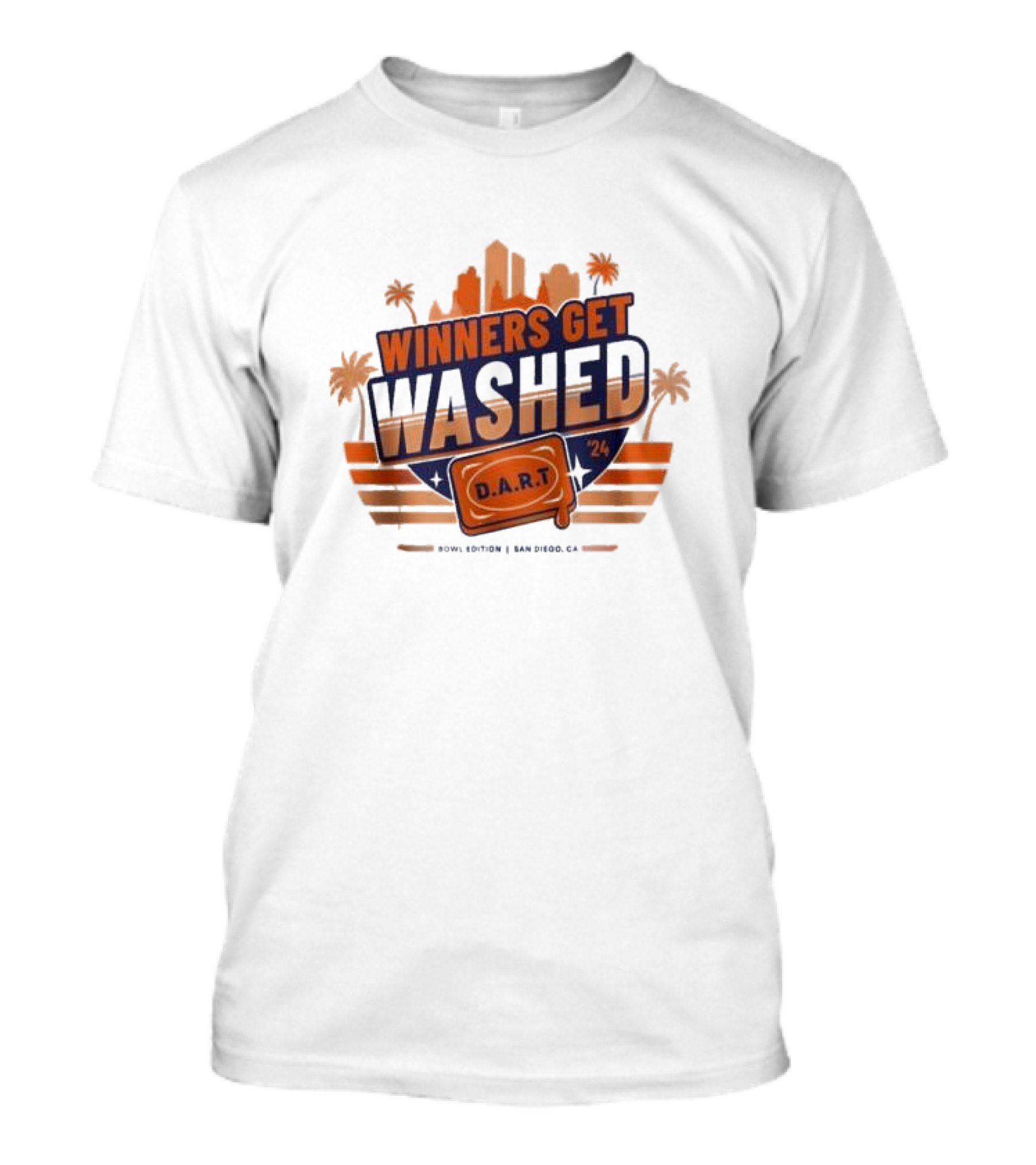 Winners Get Washed DART 24 Bowl Edition San Diego CA Skyline And Palm Trees T-Shirt