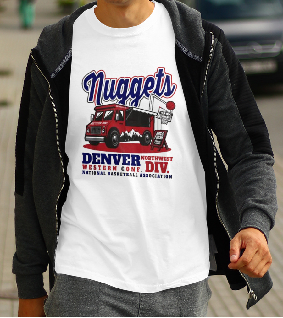 Nuggets Retro Food Truck Denver Northwest Division Western Conference National Basketball Association T-Shirt
