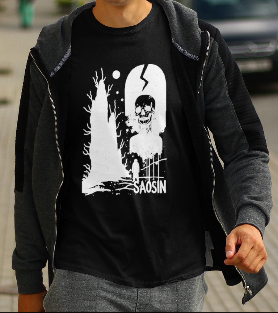 Saosin Over Skeleton Skull And Tree T-Shirt