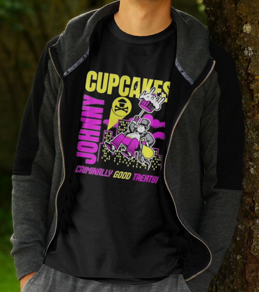 Johnny Cupcakes Criminally Good Treats Top Hat Cupcake City Adventure T-Shirt