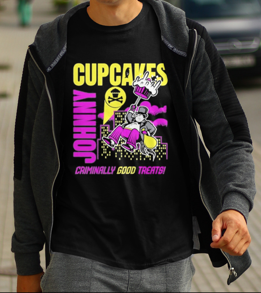 Johnny Cupcakes Criminally Good Treats Top Hat Cupcake City Adventure T-Shirt