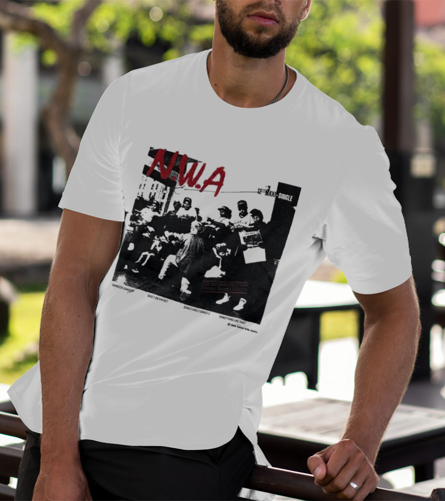 N.W.A 1988 Gangsta Gangsta Maxi-Single 12 Inch Quiet On Tha Set Compton Rap Music T-Shirt