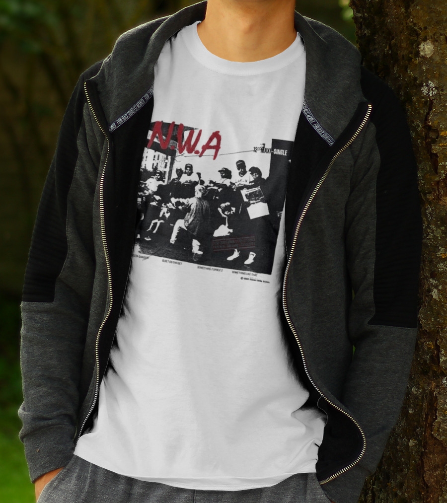 N.W.A 1988 Gangsta Gangsta Maxi-Single 12 Inch Quiet On Tha Set Compton Rap Music T-Shirt