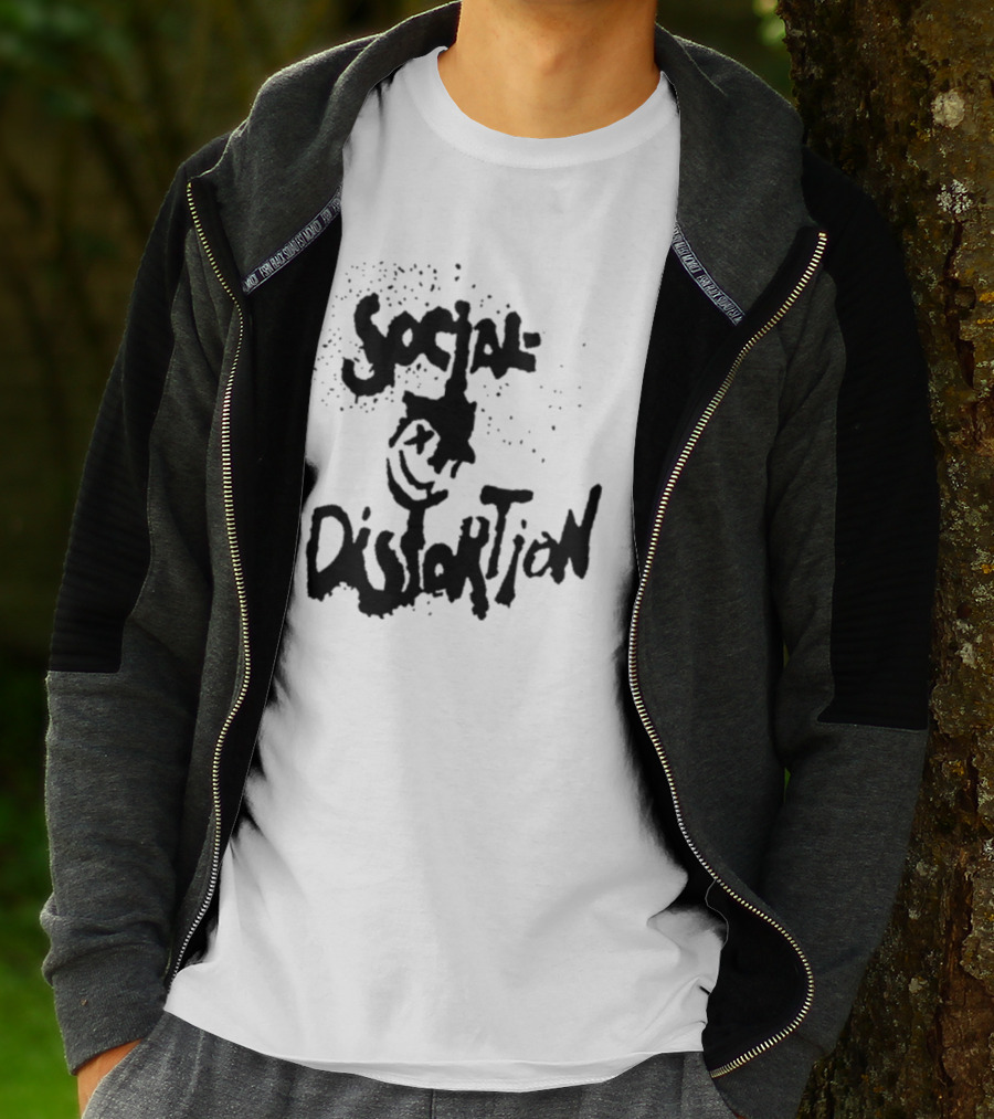 Social Distortion Smiley Logo Black Splatter T-Shirt