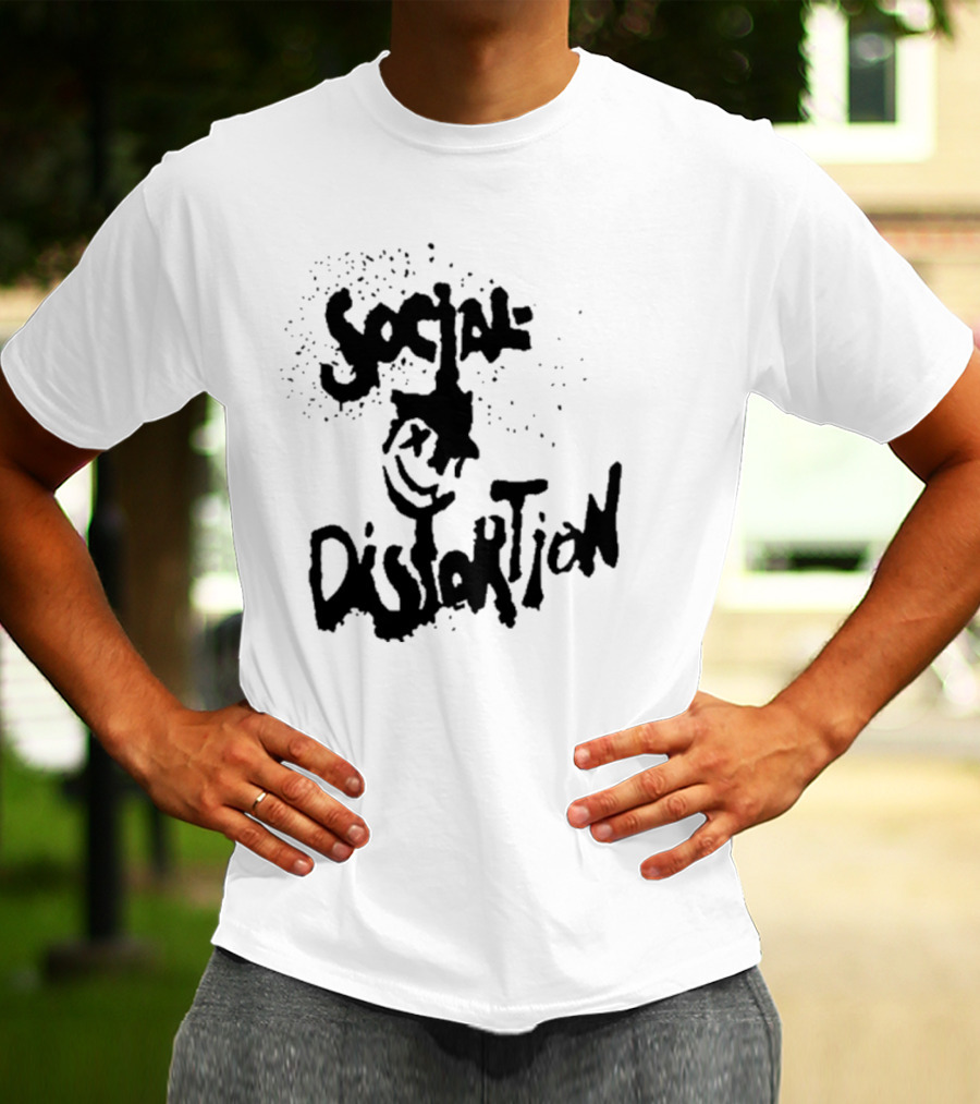 Social Distortion Smiley Logo Black Splatter T-Shirt