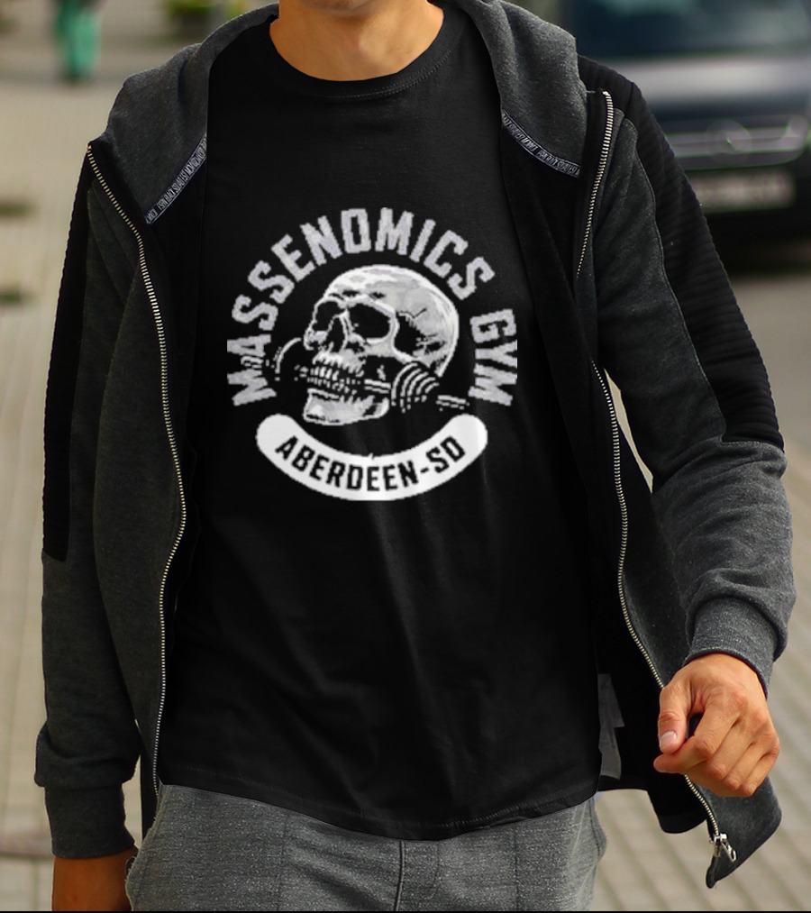 Massenomics Gym Aberdeen-So Skull With Barbell T-Shirt