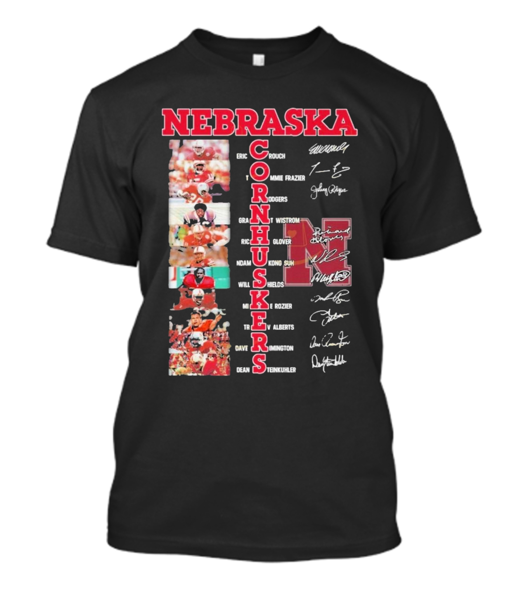 Nebraska Cornhuskers Football Legendary Player Signatures And Photos T-Shirt
