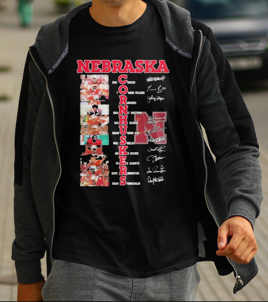 Nebraska Cornhuskers Football Legendary Player Signatures And Photos T-Shirt