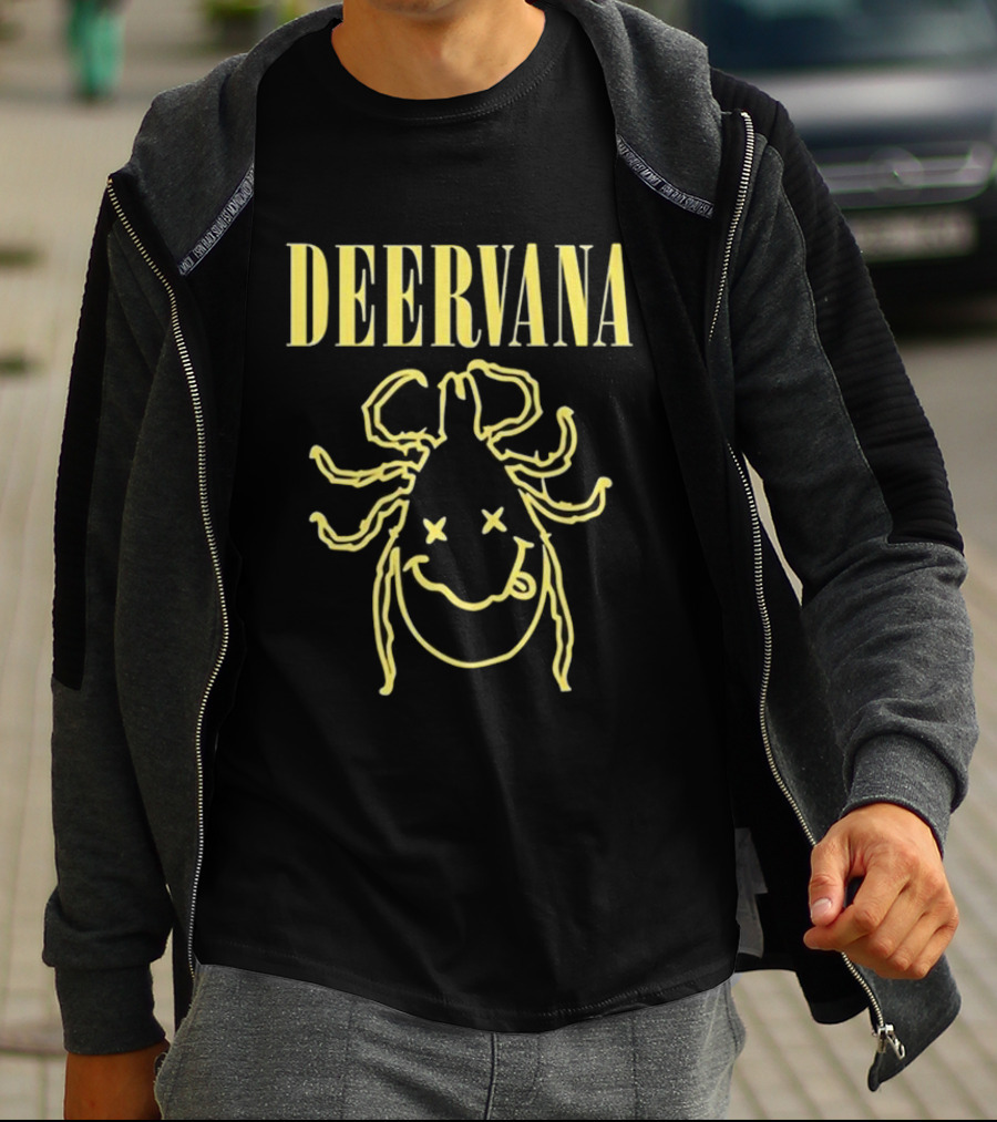 Deer Tick Deervana Nirvana Smile Face T-Shirt