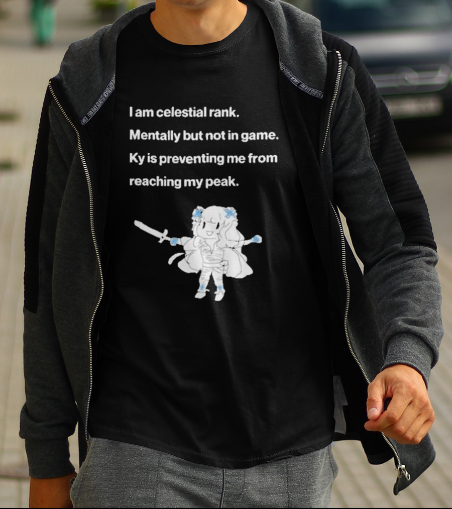 I Am Celestial Rank Mentally Not In Game Ky Is Preventing Me From Reaching My Peak Warrior Character T-Shirt