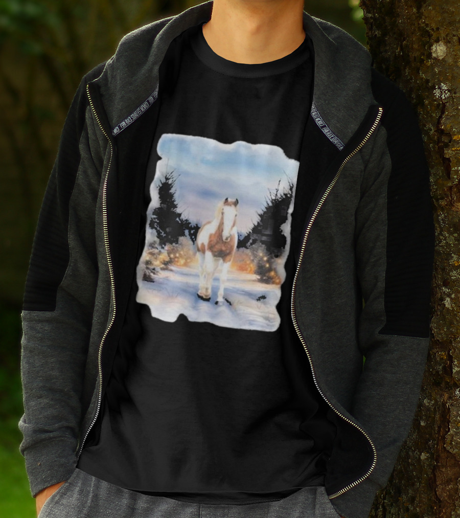 Katie Van Slyke Bo Ho Ho Horse In Winter Wonderland T-Shirt