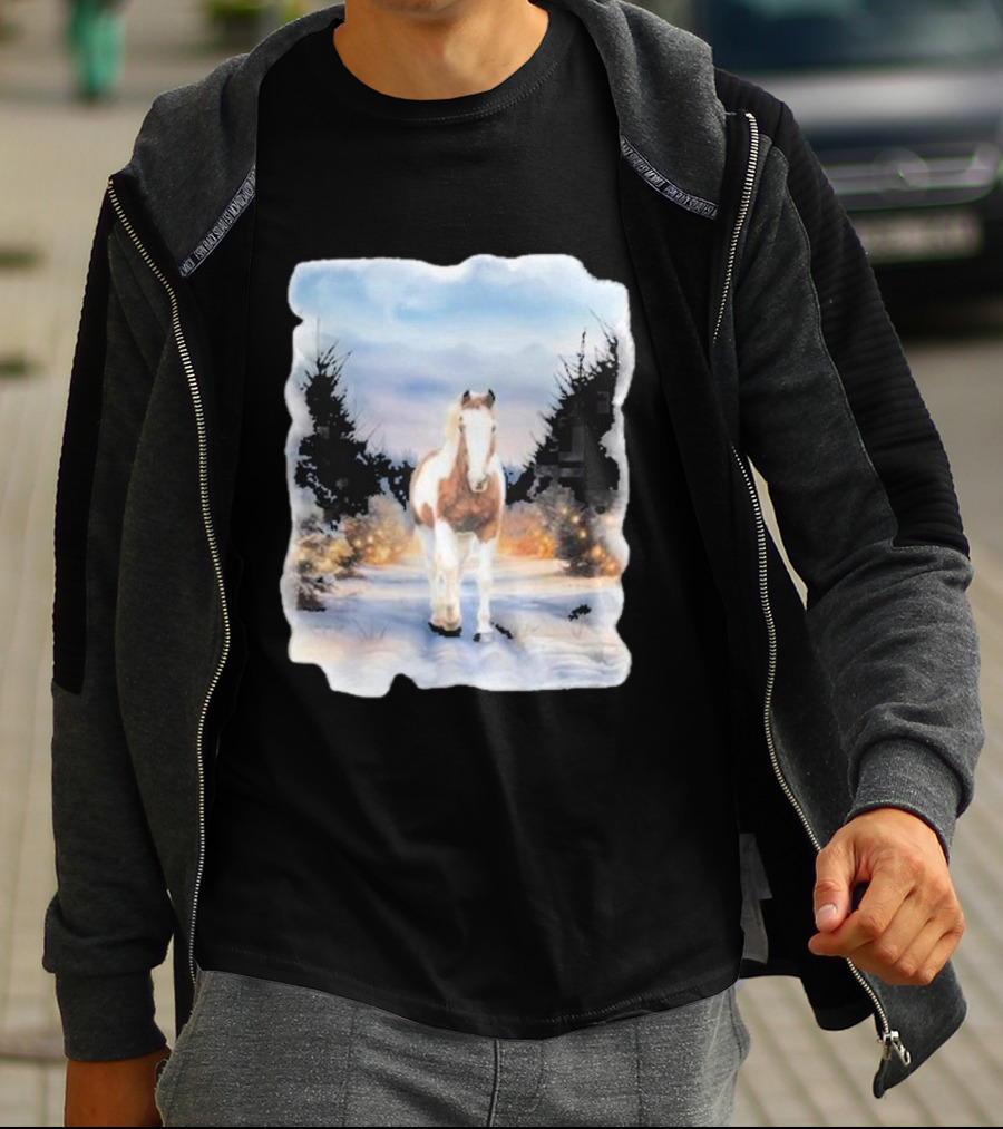 Katie Van Slyke Bo Ho Ho Horse In Winter Wonderland T-Shirt