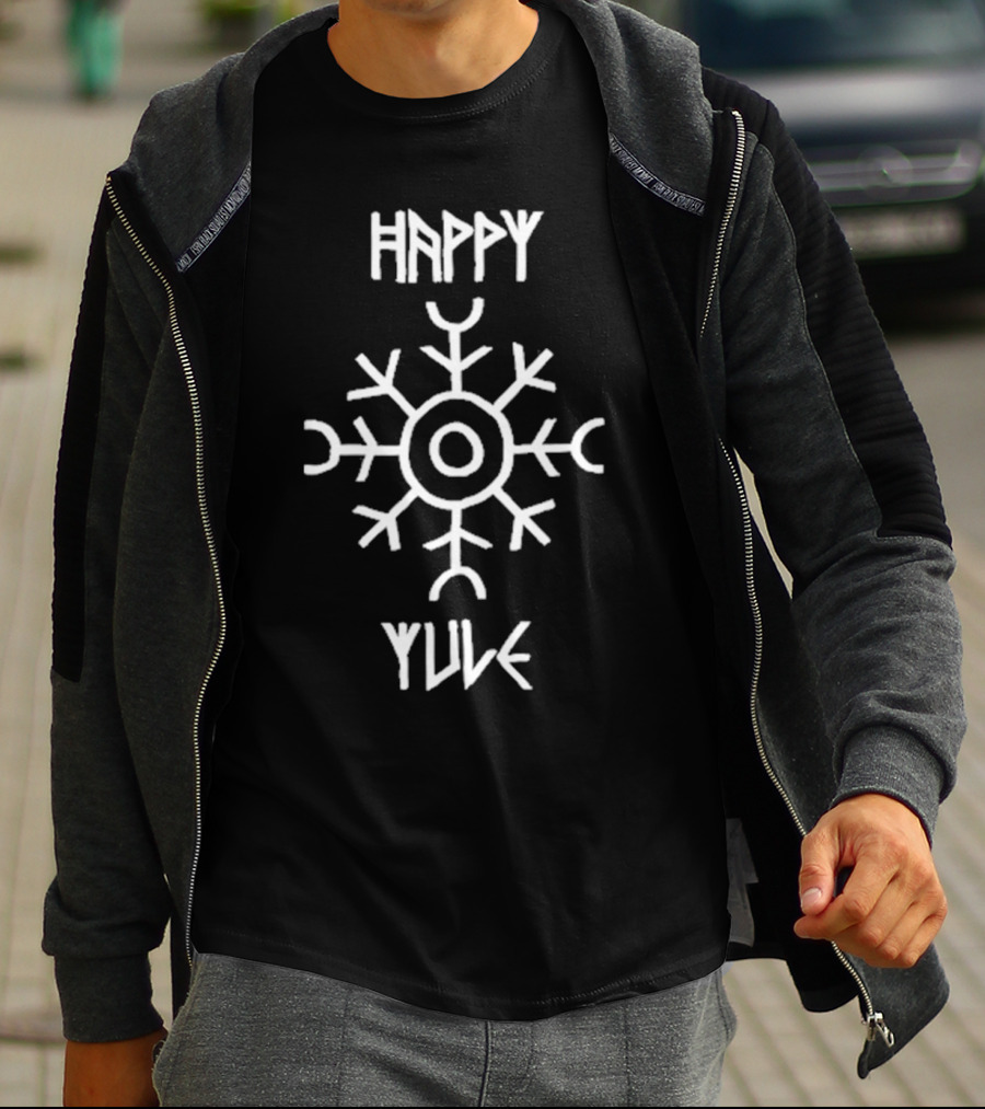 Happy Yule Matt Skiba Holiday Nordic Symbol Snowflake T-Shirt