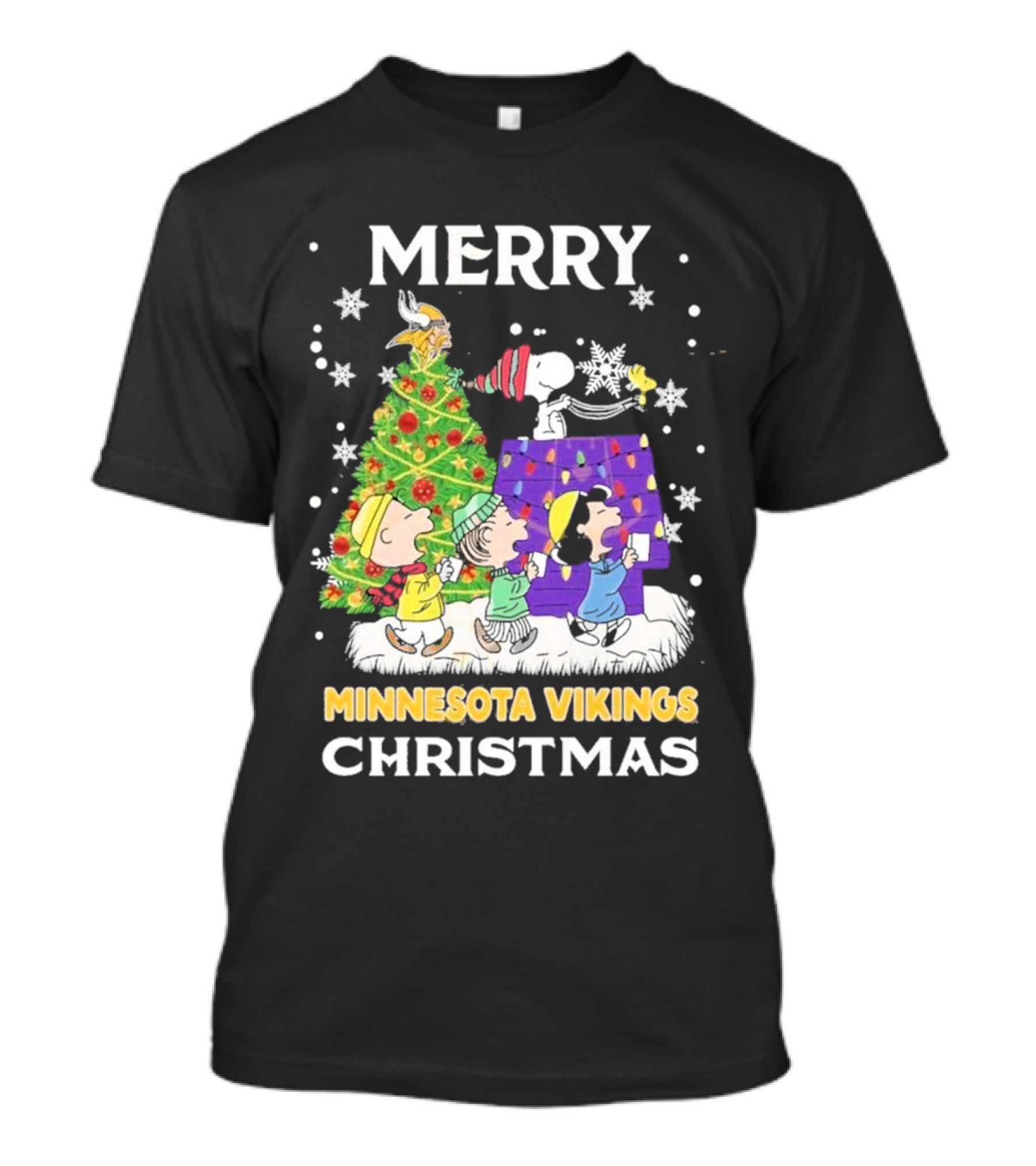 Merry Christmas Minnesota Vikings Snoopy Peanuts Holiday T-Shirt