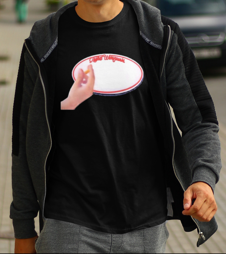 Trójkąt Warszawski White Plate With Hand And Cigarette T-Shirt