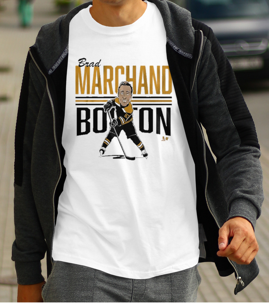 Brad Marchand Boston Center Ice Caricature T-Shirt