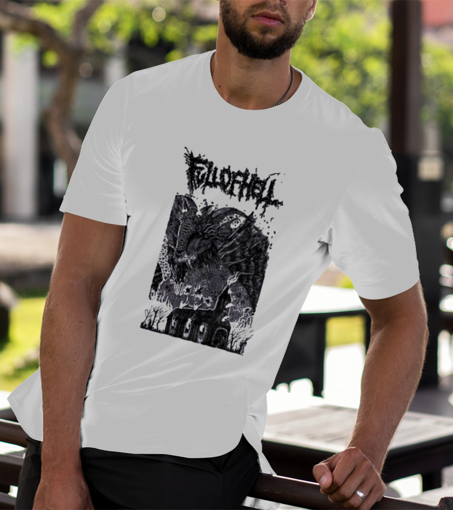 Full Of Hell Demon Goat Over Church Scene T-Shirt