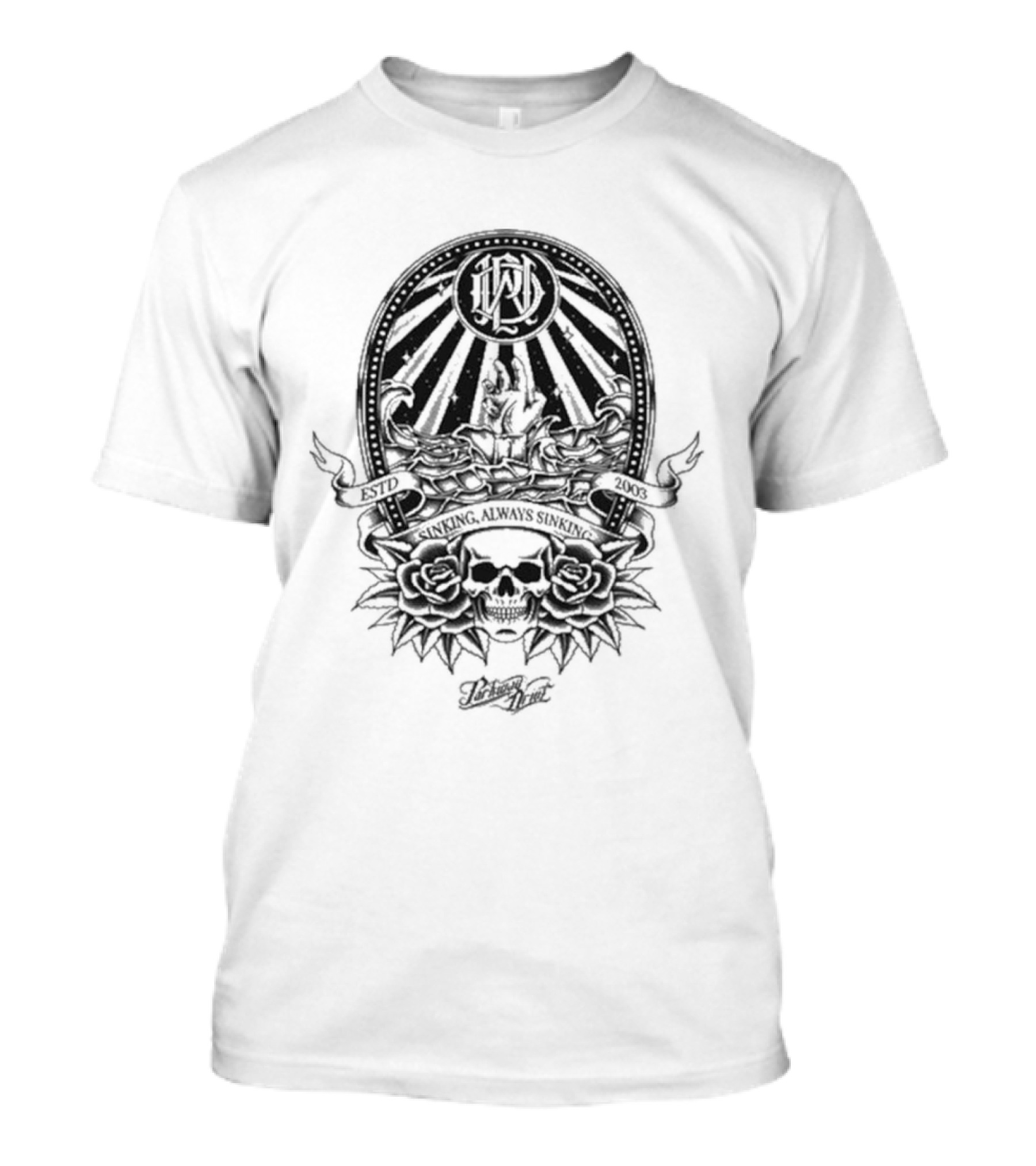 Parkway Drive Sinking Always Sinking Skull Roses ESTD 2003 T-Shirt