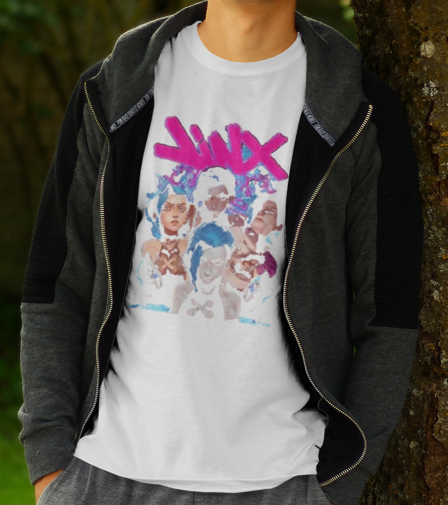Jinx Arcane Vintage League Of Legends Character Montage T-Shirt