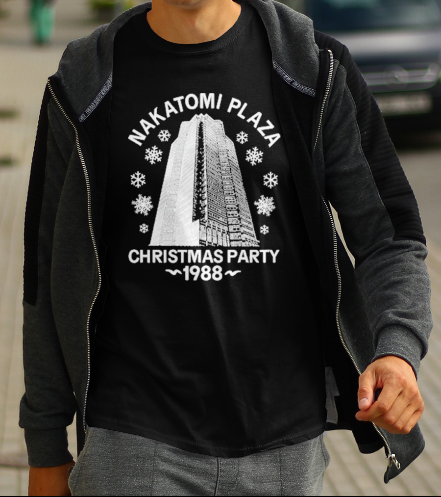 Nakatomi Plaza 1988 Christmas Party With Snowflakes T-Shirt