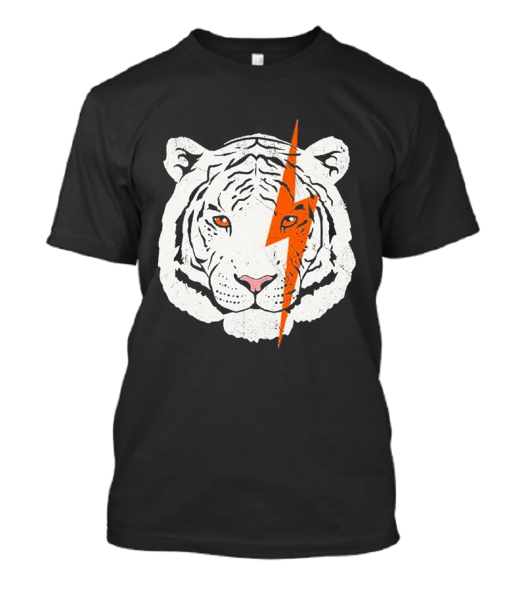White Tiger Lightning Bolt Face T-Shirt