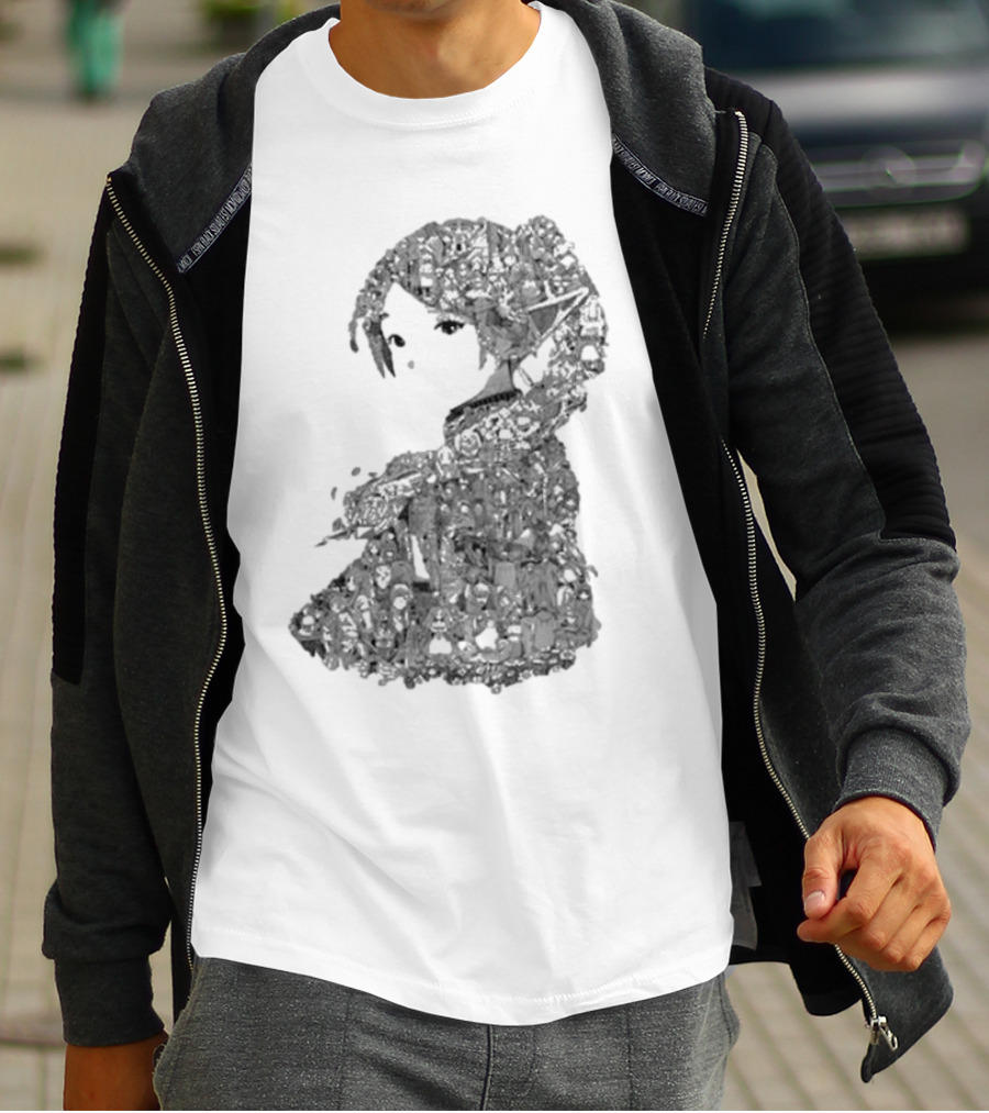 Turned Ninja Frieren Manga Collage Character T-Shirt