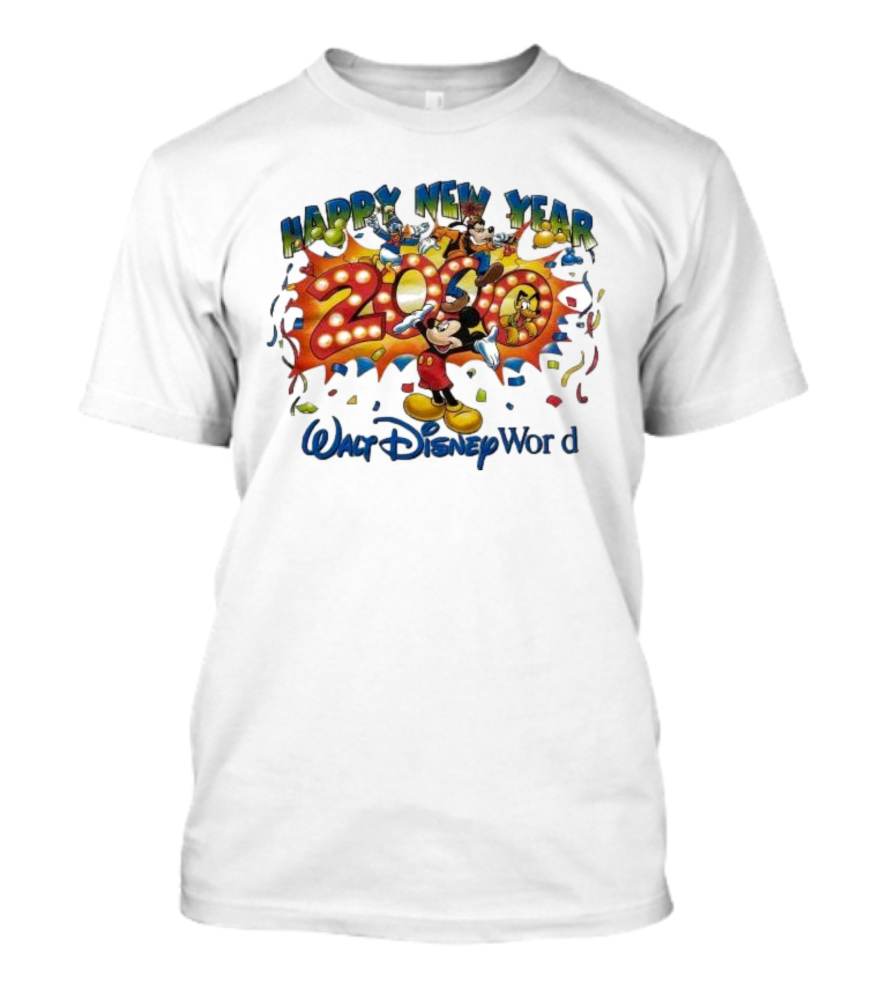 Walt Disney World Happy New Year 2000 Mickey And Friends T-Shirt