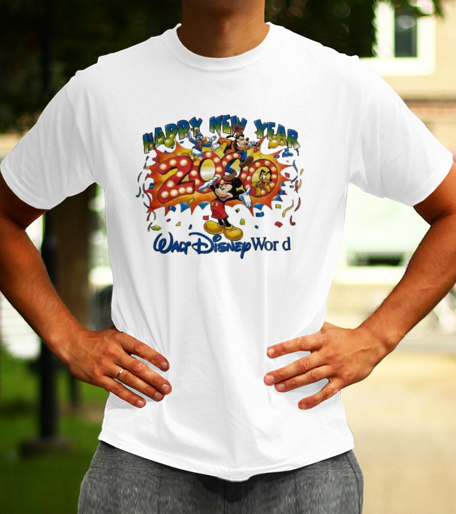 Walt Disney World Happy New Year 2000 Mickey And Friends T-Shirt