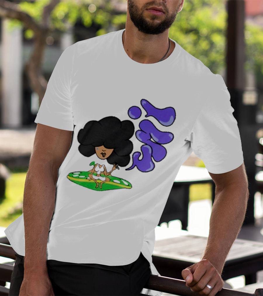 Whoisumi Umi Ufo Smoking Afro Character T-Shirt