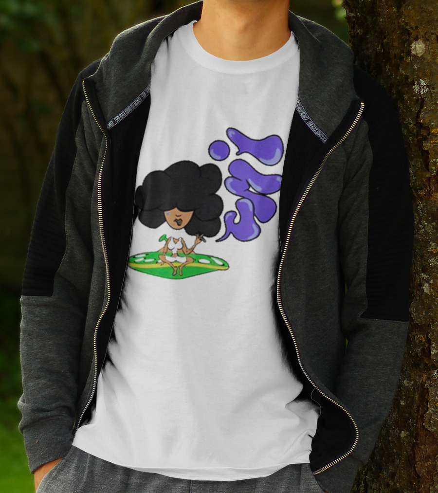 Whoisumi Umi Ufo Smoking Afro Character T-Shirt