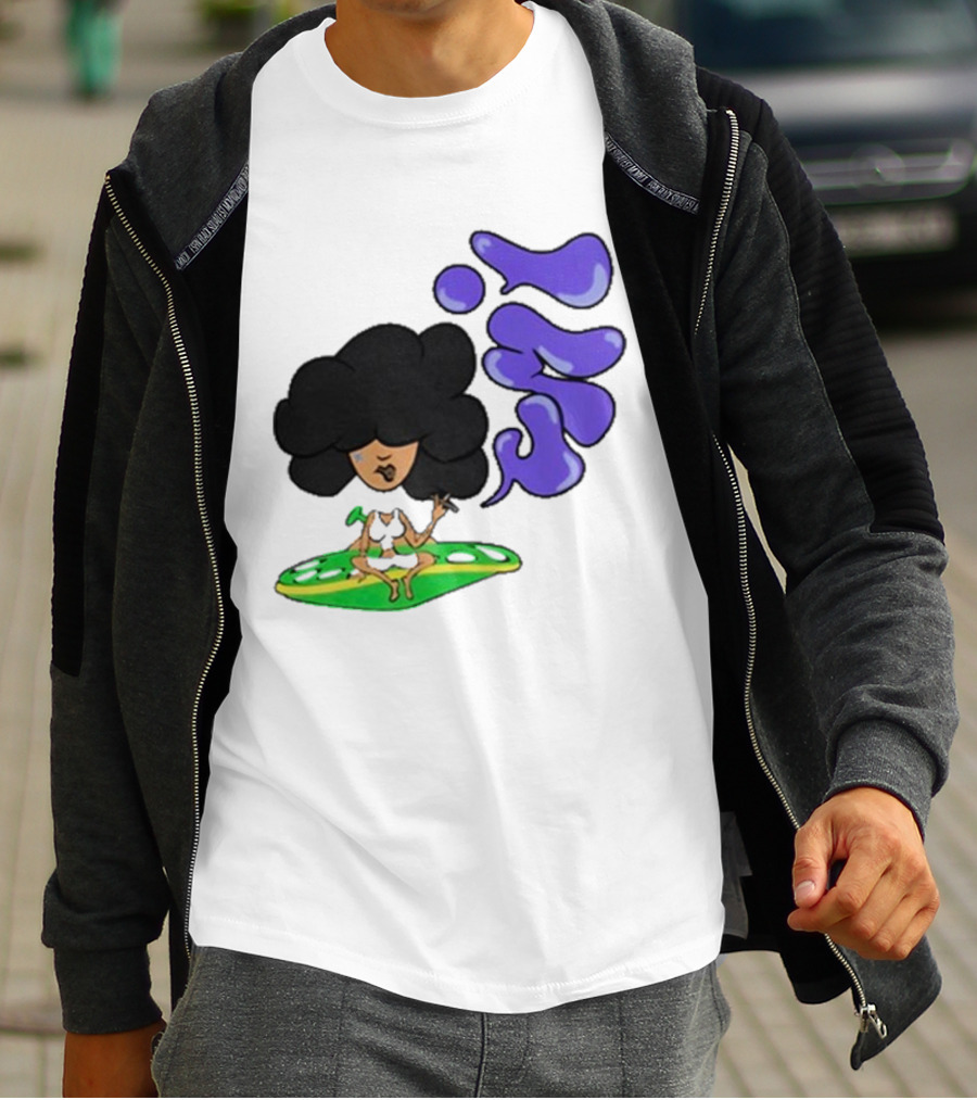 Whoisumi Umi Ufo Smoking Afro Character T-Shirt