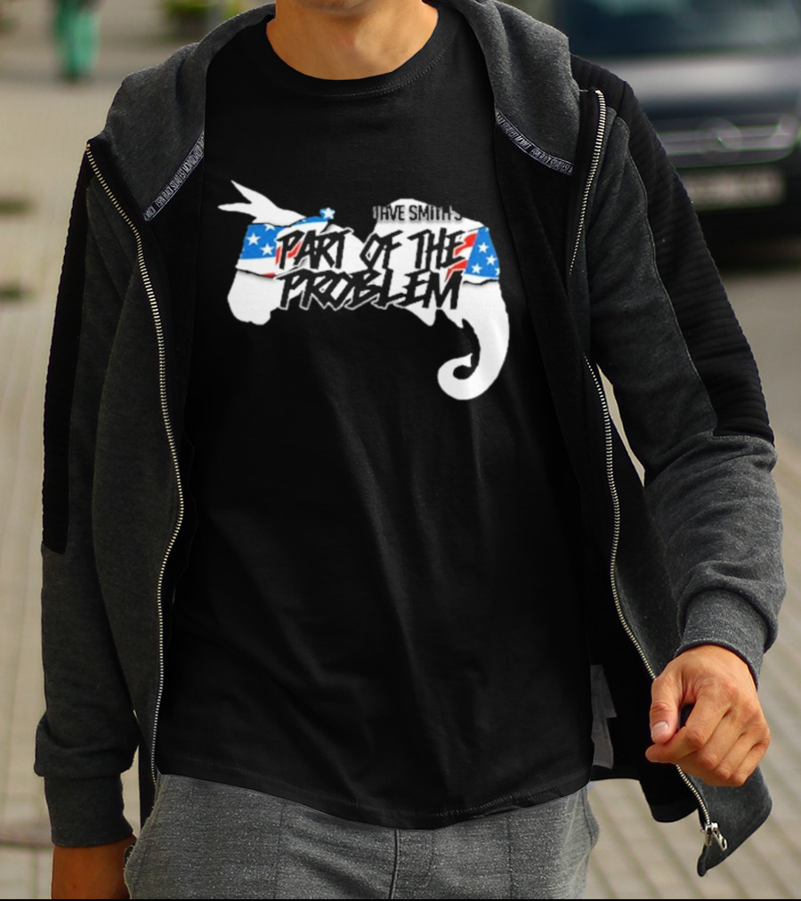 Dave Smith's Part Of The Problem Patriotic Elephant Donkey T-Shirt