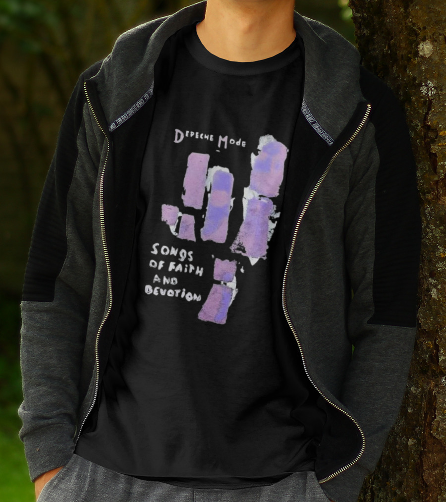 Depeche Mode Songs Of Faith And Devotion Abstract Violet Hand T-Shirt