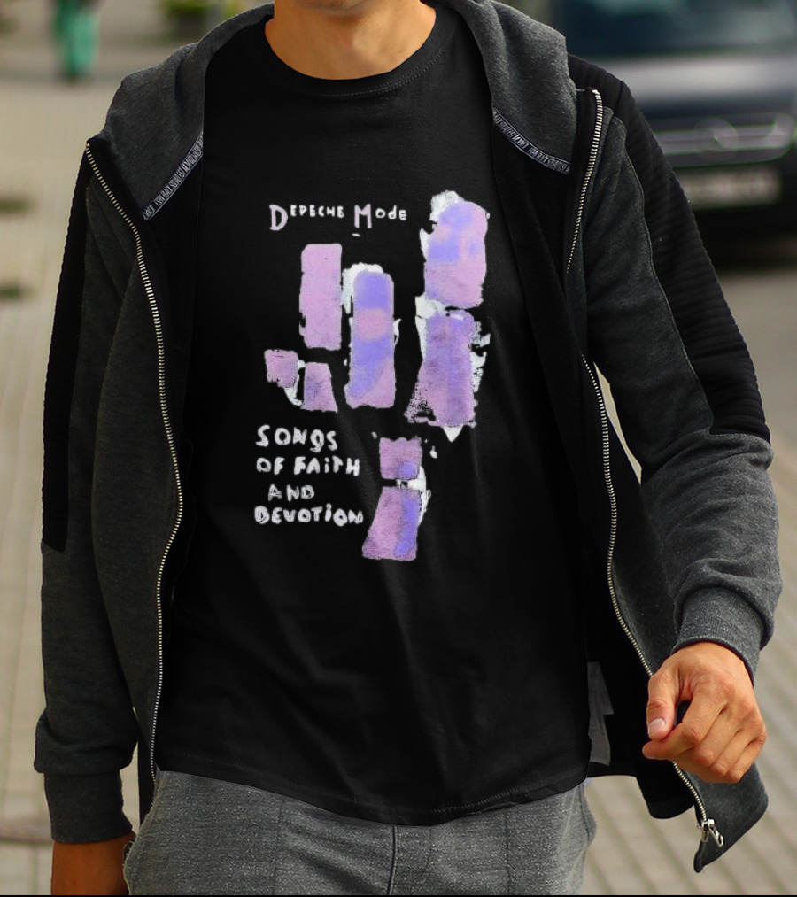 Depeche Mode Songs Of Faith And Devotion Abstract Violet Hand T-Shirt