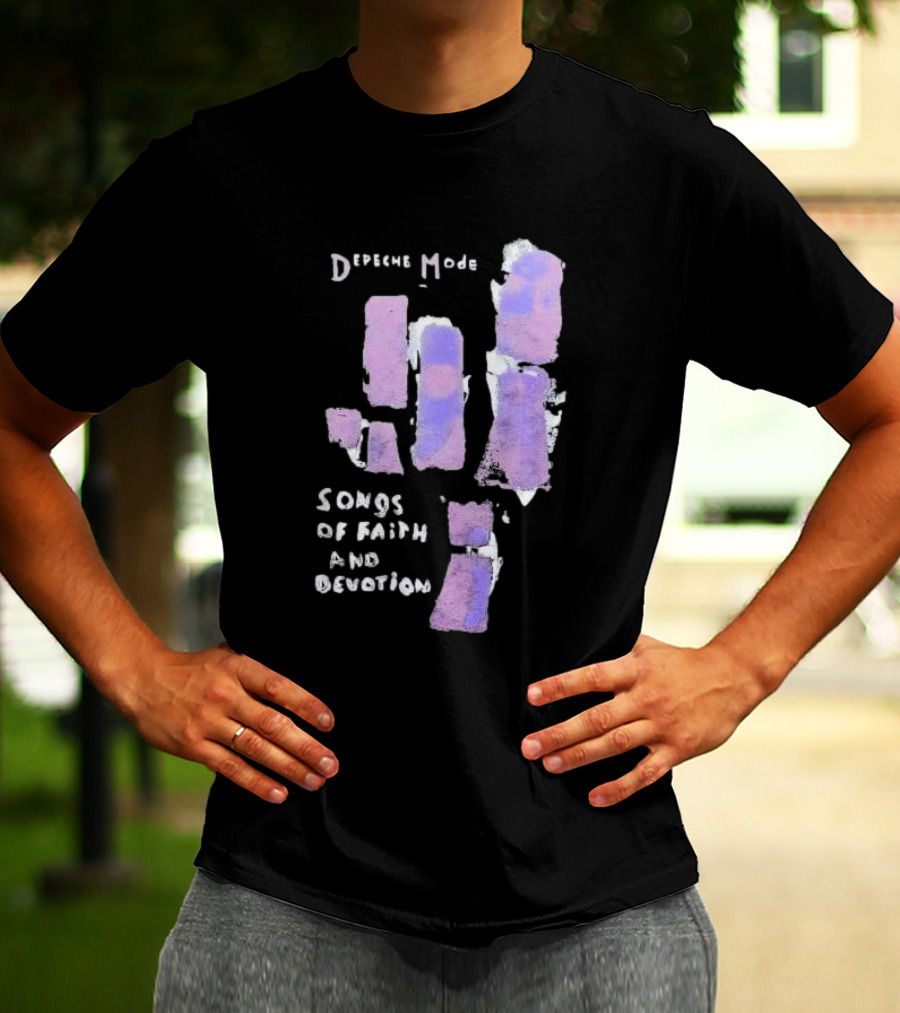 Depeche Mode Songs Of Faith And Devotion Abstract Violet Hand T-Shirt