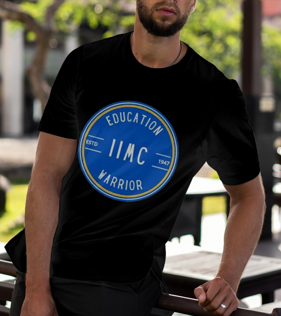 IIMC Education Warrior Estd 1947 Blue Emblem T-Shirt