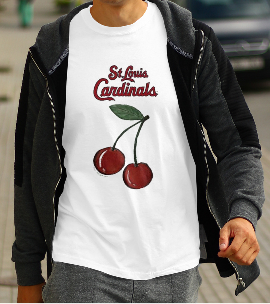 St. Louis Cardinals Cherries Baseball Team T-Shirt
