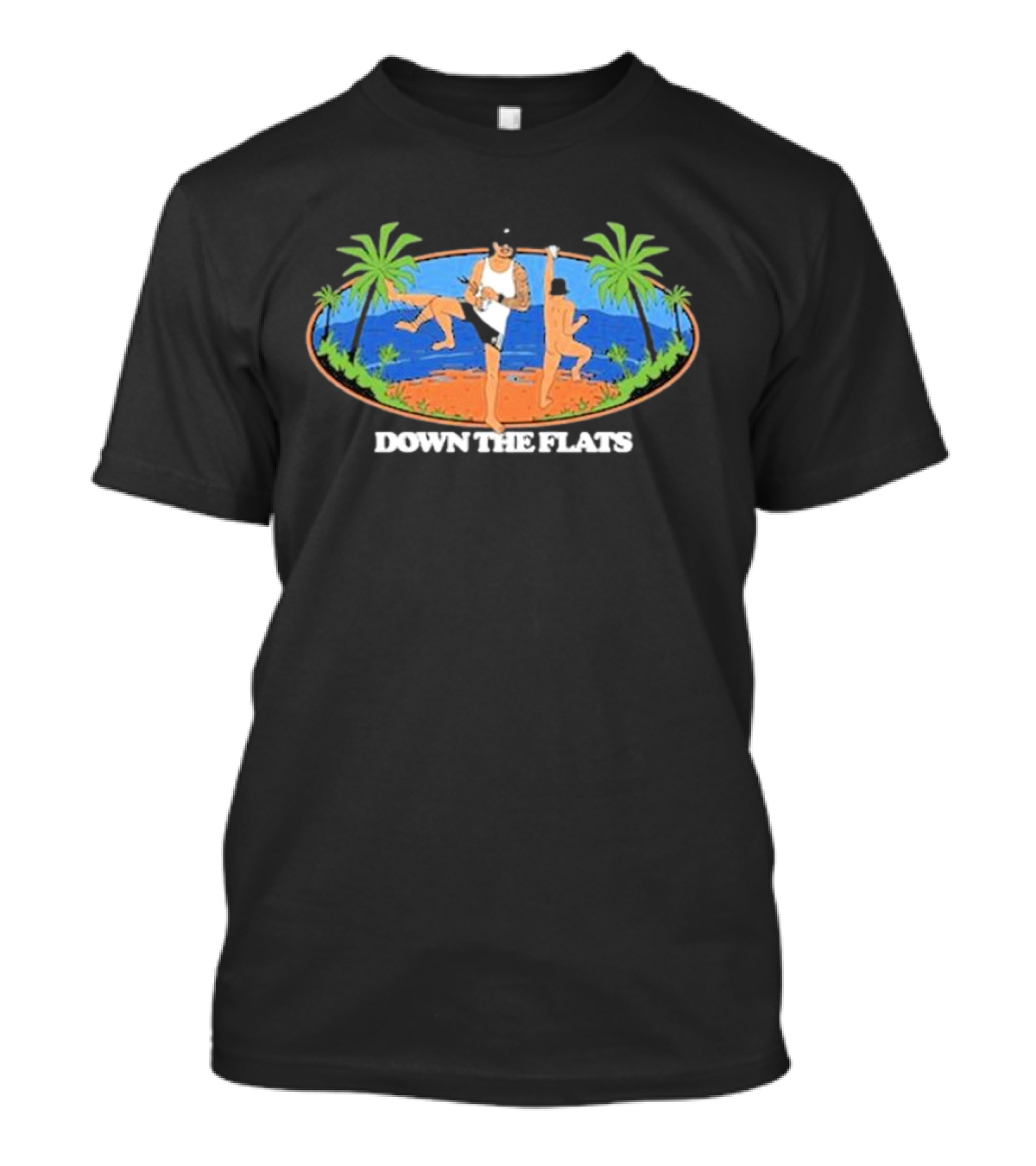Alpha Blokes Down The Flats Beach Fun Tropical Vibes T-Shirt